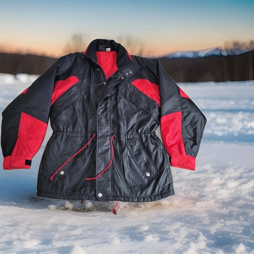 Vintage‎ Marlboro Jacket Men's Medium Windbreaker Packable Hood Quilted Liner